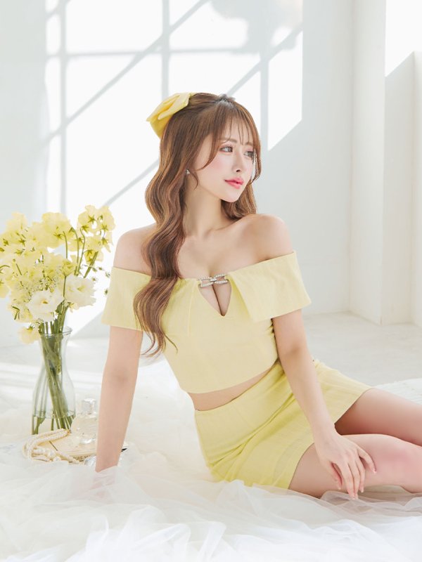 画像10: XSサイズあり【PURESS/ピュアレス】バストビジューチャーム/ オフショルダー/ ベルト/ セパレート/ タイト/ マイクロミニ/ ミニドレス/ キャバドレス[OF5]