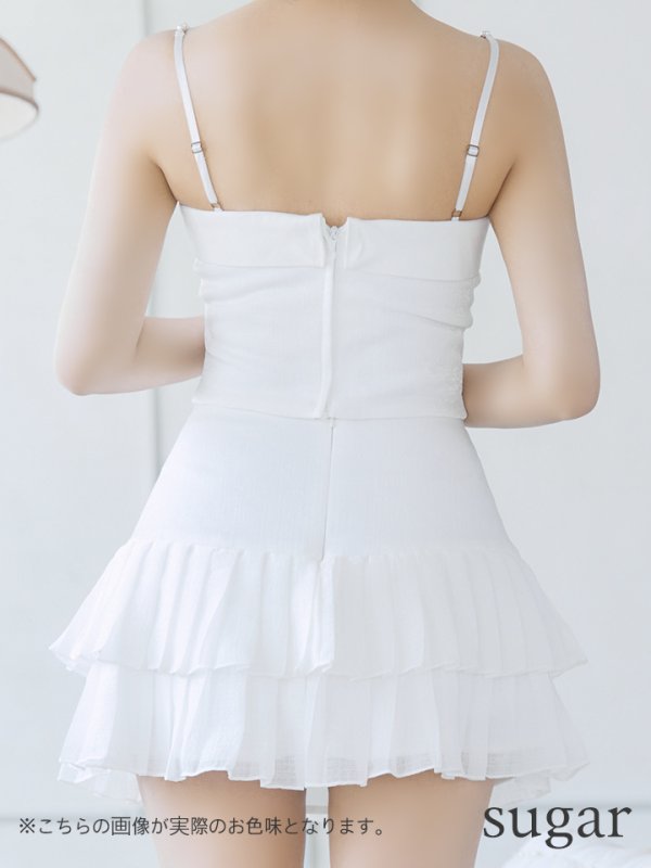 画像13: XSサイズあり【PURESS/ピュアレス】パールショルダー/ レースアップ/ マイクロミニ/ セパレート/ フレア/ ミニドレス/ キャバドレス[OF5]