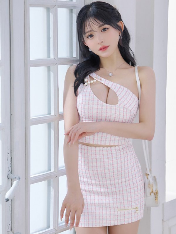 画像9: XSサイズあり【PURESS/ピュアレス】ワンショルダー/ パール/ バストカットデザイン/ マイクロミニ/ タイト/ ミニドレス/ キャバドレス[OF5]