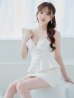画像5: XSサイズあり【PURESS/ピュアレス】フリルワンショルダー/ ペプラムデザイン/ リボンボタン/ マイクロミニ/ ミニドレス/ キャバドレス[OF5]
