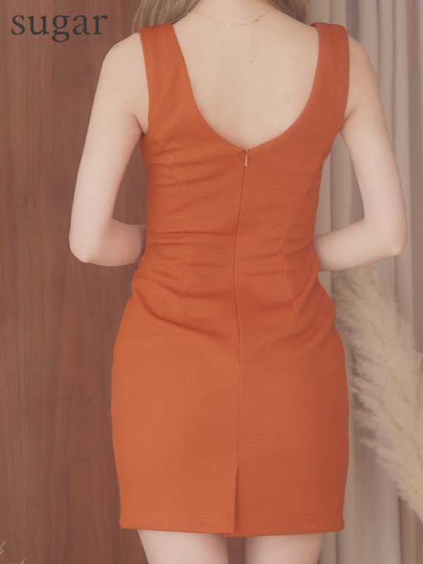画像10: XSサイズあり【PURESS/ピュアレス】バストメッシュ/ ウエスト2ボタン/ ノースリーブ/ ワンカラー/ タイト/ ミニドレス/ キャバドレス[OF5]