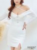 画像26: XSサイズあり【PURESS/ピュアレス】カラービジューオフショルダー/ ロングスリーブ/ 長袖/ 袖あり/ ニット/ スリットスカート/ タイト/ ミニドレス/ キャバドレス[OF5]