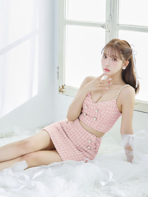 画像7: XSサイズあり【PURESS/ピュアレス】 パールショルダー/ ボタン/ ミックスチェック/ セパレート/ フレア/ ミニドレス/ キャバドレス[OF5]