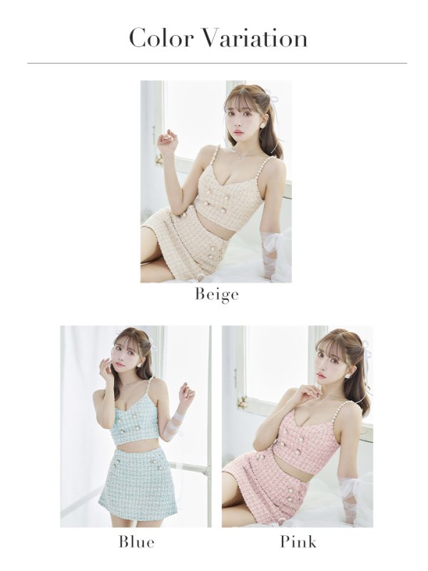 画像26: XSサイズあり【PURESS/ピュアレス】 パールショルダー/ ボタン/ ミックスチェック/ セパレート/ フレア/ ミニドレス/ キャバドレス[OF5]