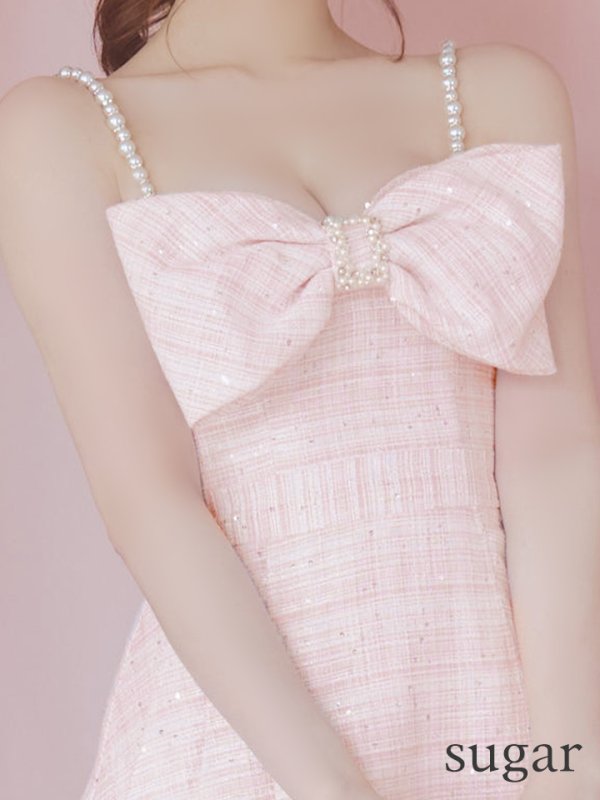 画像15: XSサイズあり【PURESS/ピュアレス】ビックリボンデザイン/ ショルダーパール/ マイクロフレアミニ/ ミニドレス/ キャバドレス[OF5]