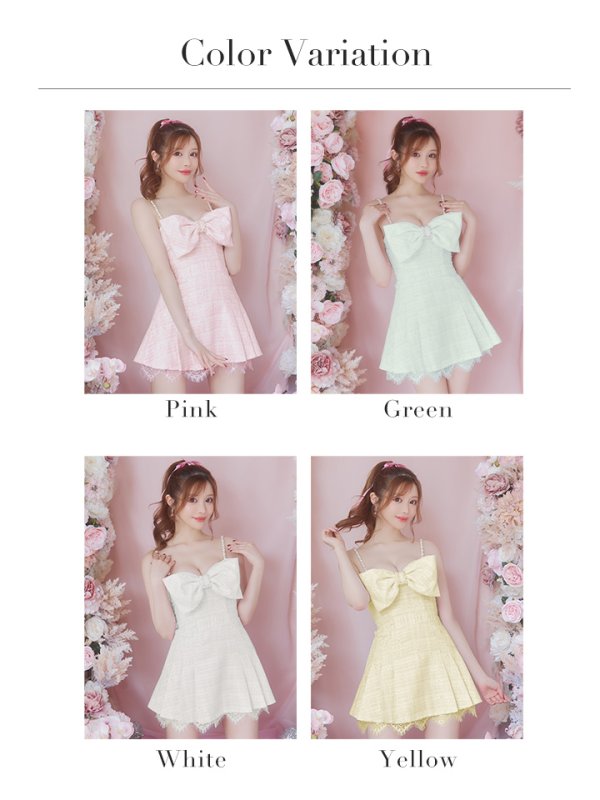 画像27: XSサイズあり【PURESS/ピュアレス】ビックリボンデザイン/ ショルダーパール/ マイクロフレアミニ/ ミニドレス/ キャバドレス[OF5]