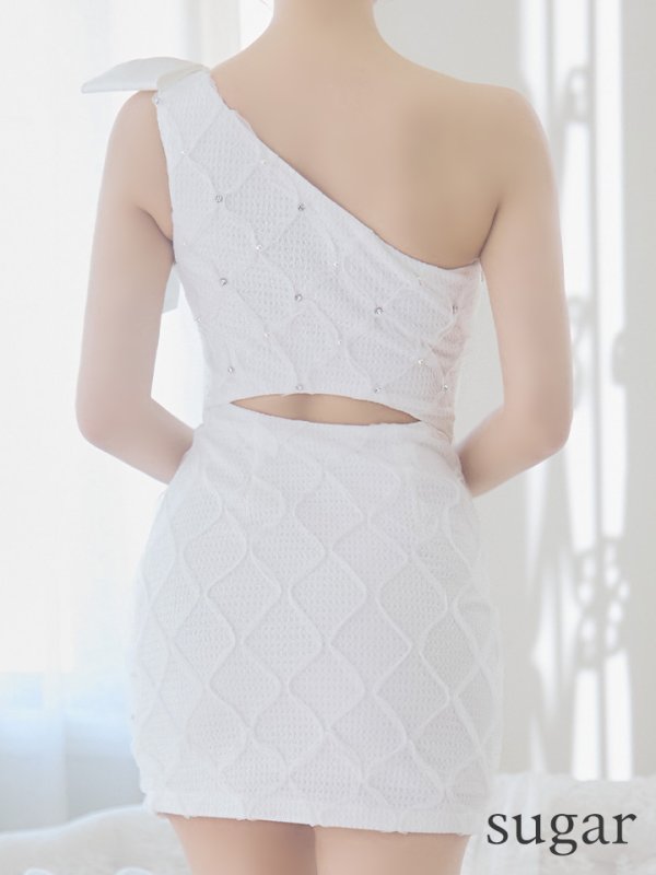 画像22: XSサイズあり【PURESS/ピュアレス】ビックリボン/ ワンショルダー/ フラワービジューボタン/ タイト/ マイクロミニ/ ミニドレス/ キャバドレス[OF5]