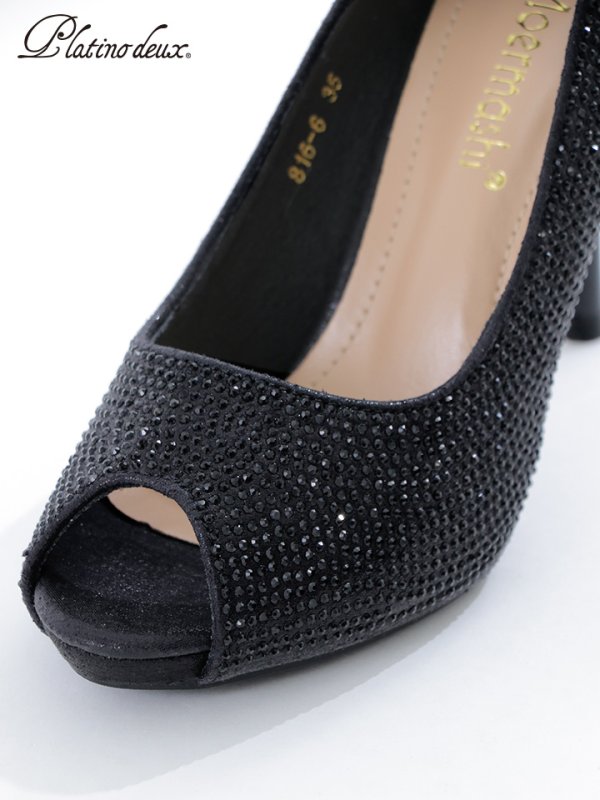 画像6: 【COMEX】 2color/ 10cmヒール/ ラインストーン/ オープントゥ/ ハイヒール/ パンプス[OF02]