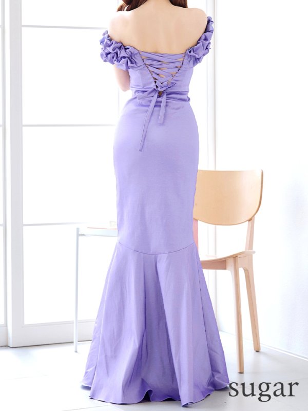 画像9: L・XL・XXLサイズあり【Donia Quinn / ドニアクイーン】 マーメイド/ オフショル/ フリル/ パール/ バックスピンドル/ ロングドレス/ キャバドレス[OF05]