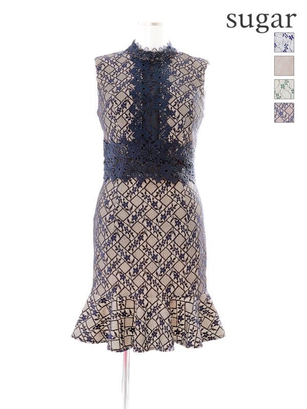 画像28: XSサイズあり【Donia Quinn / ドニアクイーン】 総レース/ フリル/ ノースリーブ/ Aライン/ ワンピース/ ミニドレス/ キャバドレス[OF05]