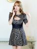 画像15: XS-Lサイズあり【Donia Quinn / ドニアクイーン】 総レース/ バストカット/ 袖あり/ パフスリーブ/ ボタンデザイン/ ボックスプリーツ/ ミニドレス/ キャバドレス[OF05]