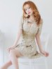 画像12: XS-Lサイズあり【Donia Quinn / ドニアクイーン】 総レース/ バストカット/ 袖あり/ パフスリーブ/ ボタンデザイン/ ボックスプリーツ/ ミニドレス/ キャバドレス[OF05]