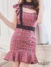 画像26: XSサイズあり【Donia Quinn / ドニアクイーン】チェック柄/ ノースリーブ/ フリル/ カットアウト/ パールボタン/ マーメイド/ ミニドレス/ キャバドレス[OF05]