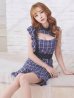 画像32: XSサイズあり【Donia Quinn / ドニアクイーン】チェック柄/ ノースリーブ/ フリル/ カットアウト/ パールボタン/ マーメイド/ ミニドレス/ キャバドレス[OF05]
