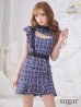 画像28: XSサイズあり【Donia Quinn / ドニアクイーン】チェック柄/ ノースリーブ/ フリル/ カットアウト/ パールボタン/ マーメイド/ ミニドレス/ キャバドレス[OF05]