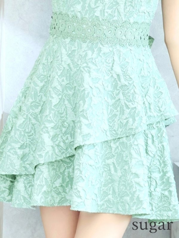 画像32: XS-Lサイズあり【Donia Quinn / ドニアクイーン】 レース/ ノースリーブ/ リボン/ フリル/ Aライン/ ワンピース/ ミニドレス/ キャバドレス[OF05]