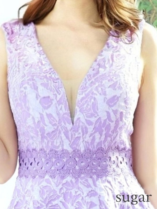 画像21: XS-Lサイズあり【Donia Quinn / ドニアクイーン】 レース/ ノースリーブ/ リボン/ フリル/ Aライン/ ワンピース/ ミニドレス/ キャバドレス[OF05]