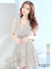 画像36: XS-Lサイズあり【Donia Quinn / ドニアクイーン】 レース/ ノースリーブ/ リボン/ フリル/ Aライン/ ワンピース/ ミニドレス/ キャバドレス[OF05]