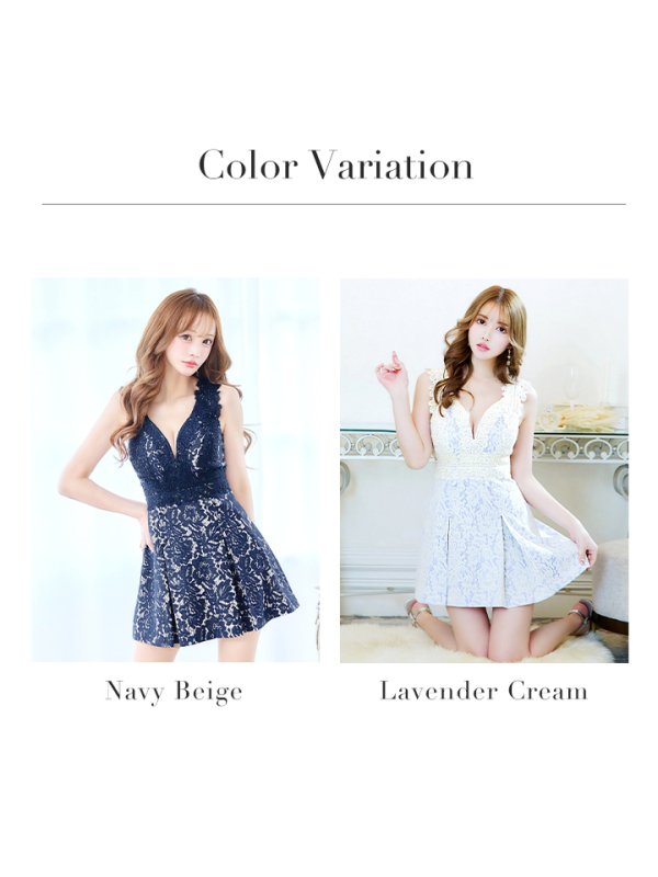 画像48: XSサイズあり【Donia Quinn / ドニアクイーン】フラワージャガード/ ボックスプリーツ/ ワンカラー/ ノースリーブ/ Aライン/ ミニドレス/ キャバドレス[OF05]