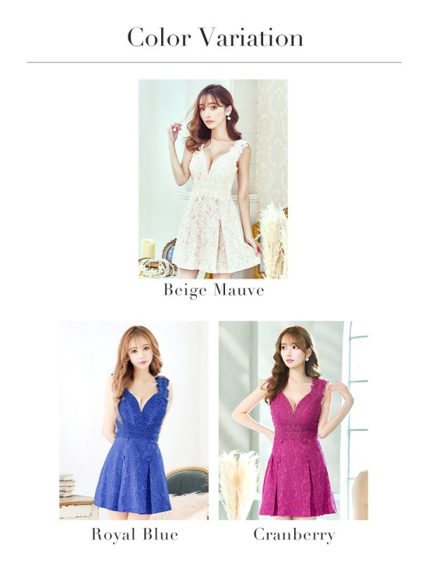 画像47: XSサイズあり【Donia Quinn / ドニアクイーン】フラワージャガード/ ボックスプリーツ/ ワンカラー/ ノースリーブ/ Aライン/ ミニドレス/ キャバドレス[OF05]