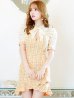 画像3: XS-Lサイズあり【Donia Quinn / ドニアクイーン】 リボンネック/  チェックツイード/ 半袖/ 袖あり/ パフスリーブ/ レース切替/ マーメイド/ ミニドレス/ キャバドレス[OF05]