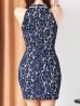ネイビーベージュ モデル：真優川咲　身長：158cm　着用サイズ：8号(Sサイズ)