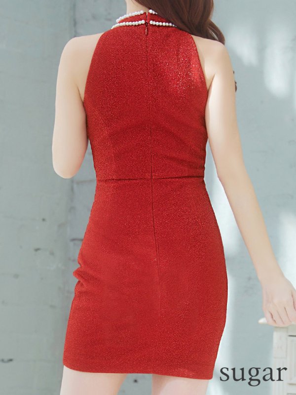 画像36: XSサイズあり【Donia Quinn / ドニアクイーン】 ワンカラー/ バストカット/ アメスリ/ パール/ タイト/ ミニドレス/ キャバドレス[OF05]