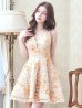 画像14: XS-Lサイズあり【Donia Quinn / ドニアクイーン】 立体フラワー/ ノースリーブ/ シアー/ ストレッチ/ Aライン/ フレア/ ミニドレス/ キャバドレス[OF05]