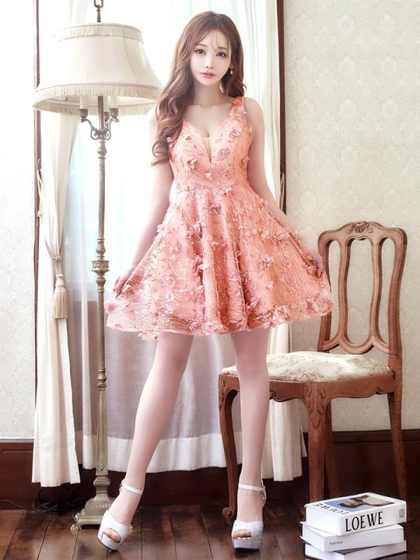 画像7: XS-Lサイズあり【Donia Quinn / ドニアクイーン】 立体フラワー/ ノースリーブ/ シアー/ ストレッチ/ Aライン/ フレア/ ミニドレス/ キャバドレス[OF05]