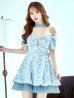 パウダーブルー　 モデル：モデル：ゆめ　身長：160cm　着用サイズ：8号(Sサイズ)