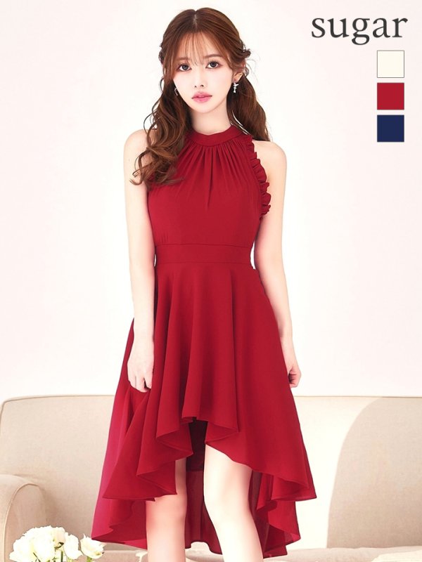 ダークレッド　モデル：ゆめ　身長：160cm　着用サイズ：8号(Sサイズ)