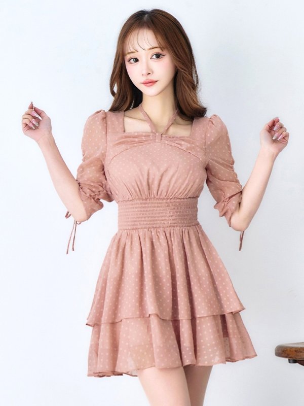 モカブラッシュ モデル：真優川咲　身長：158cm　着用サイズ：7号(Sサイズ)