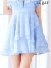 パウダーブルー　モデル：如月れい　身長：156cm　着用サイズ：8号(Sサイズ)