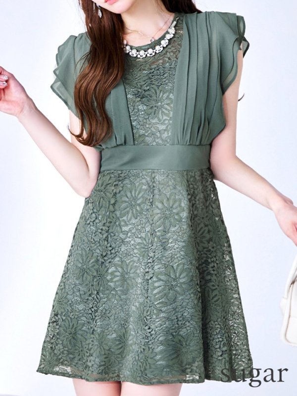 ダスティグリーン	モデル：ゆめ　身長：160cm　着用サイズ：8号(Sサイズ)