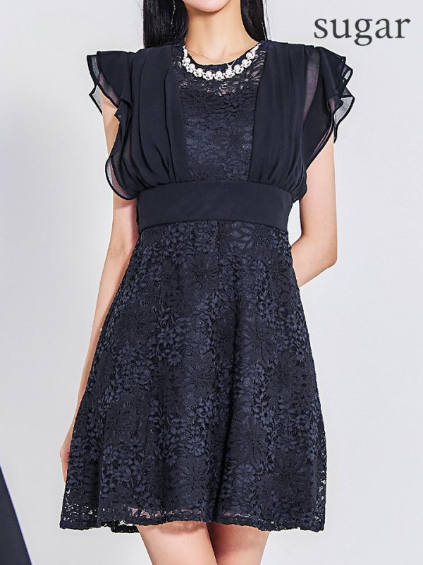 ネイビー モデル：まおちゃる　身長：158cm　着用サイズ：8号(Sサイズ)