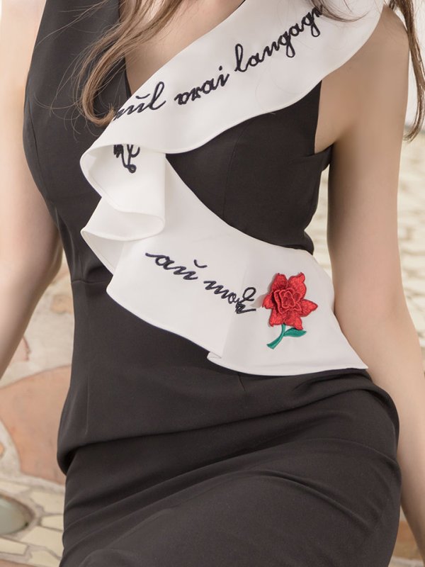 画像8: 【VELIQUE/ヴェリーク】フリル/ フラワー/ タイト /膝丈/ ワンピース/ キャバドレス【HC02】