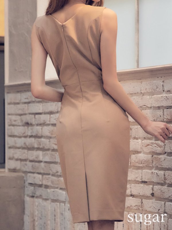 画像10: 【VELIQUE/ヴェリーク】ワンカラー/ ラインストーン/ ノースリーブ/ タイト/ ミディアム/ キャバドレス【HC02】