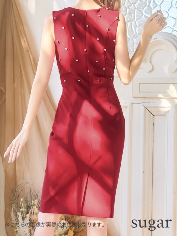 画像11: 【VELIQUE/ヴェリーク】ワンカラー/ ラインストーン/ タイト/ ワンピース/ ミディアム丈/ キャバドレス【HC02】