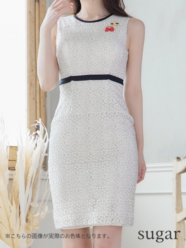 画像8: 【VELIQUE/ヴェリーク】ブローチ付き/ ワンカラー/ ノースリーブ/ タイト/ ミディアムドレス/ キャバドレス【HC02】