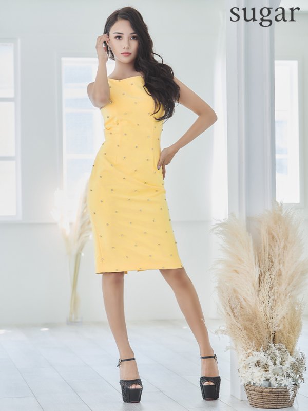 画像9: 【VELIQUE/ヴェリーク】ワンカラー/ ノースリーブ/ ラインストーン/ タイト/ ワンピース/ ミディアムドレス/ キャバドレス【HC02】