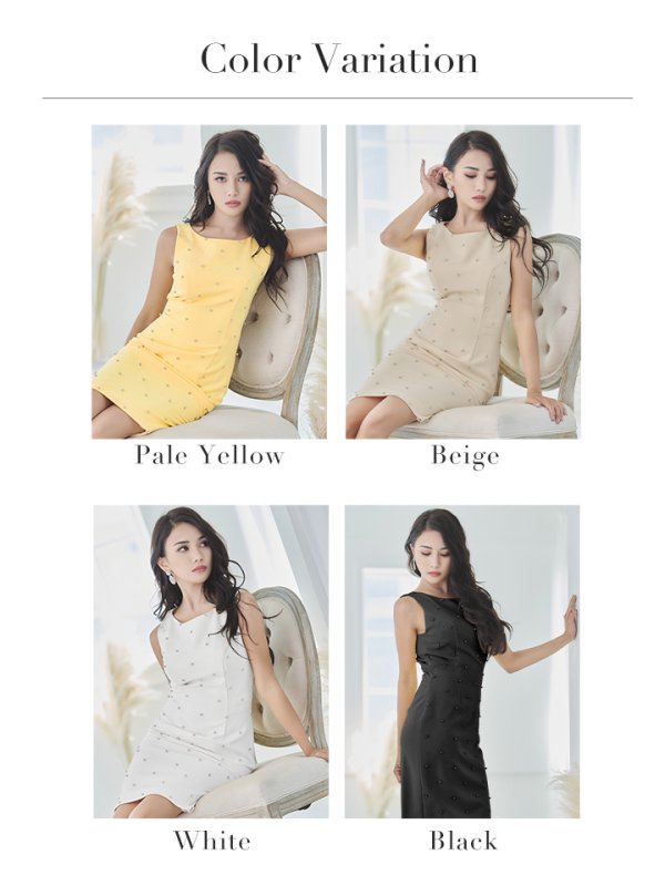 画像12: 【VELIQUE/ヴェリーク】ワンカラー/ ノースリーブ/ ラインストーン/ タイト/ ワンピース/ ミディアムドレス/ キャバドレス【HC02】