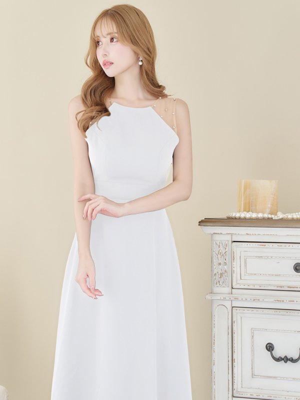 画像23: 【VELIQUE/ヴェリーク】シンプル/ ワンカラー/ シアー/ 切替/ ビジュー/ ノースリーブ/ Aライン/ ロングドレス/ キャバドレス/ long【HC02】