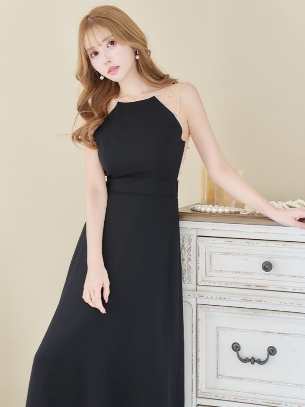 画像8: 【VELIQUE/ヴェリーク】シンプル/ ワンカラー/ シアー/ 切替/ ビジュー/ ノースリーブ/ Aライン/ ロングドレス/ キャバドレス/ long【HC02】