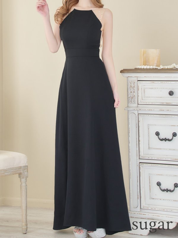 画像10: 【VELIQUE/ヴェリーク】シンプル/ ワンカラー/ シアー/ 切替/ ビジュー/ ノースリーブ/ Aライン/ ロングドレス/ キャバドレス/ long【HC02】