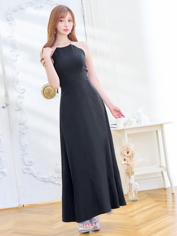 画像15: 【VELIQUE/ヴェリーク】シンプル/ ワンカラー/ シアー/ 切替/ ビジュー/ ノースリーブ/ Aライン/ ロングドレス/ キャバドレス/ long【HC02】