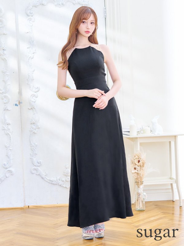 画像18: 【VELIQUE/ヴェリーク】シンプル/ ワンカラー/ シアー/ 切替/ ビジュー/ ノースリーブ/ Aライン/ ロングドレス/ キャバドレス/ long【HC02】