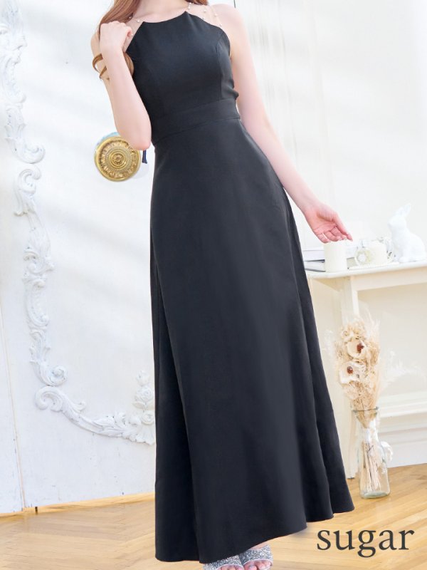 画像19: 【VELIQUE/ヴェリーク】シンプル/ ワンカラー/ シアー/ 切替/ ビジュー/ ノースリーブ/ Aライン/ ロングドレス/ キャバドレス/ long【HC02】