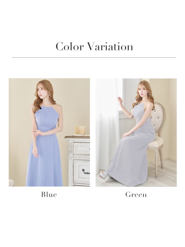 画像30: 【VELIQUE/ヴェリーク】シンプル/ ワンカラー/ シアー/ 切替/ ビジュー/ ノースリーブ/ Aライン/ ロングドレス/ キャバドレス/ long【HC02】