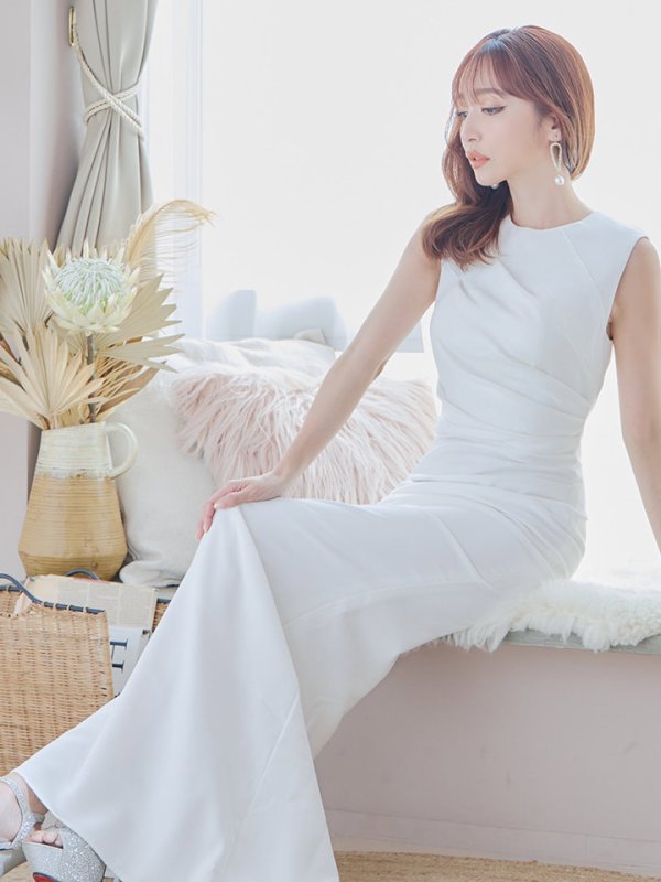 画像4: 【VELIQUE/ヴェリーク】シンプル/ ワンカラー/ ノースリーブ/ タック/ タイト/ ロングドレス/ キャバドレス/ long【HC02】