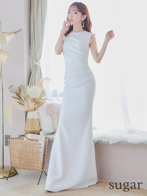 画像8: 【VELIQUE/ヴェリーク】シンプル/ ワンカラー/ ノースリーブ/ タック/ タイト/ ロングドレス/ キャバドレス/ long【HC02】